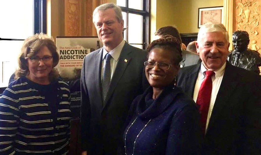 Dr. Maryanne Bombaugh and Gov. Charlie Baker